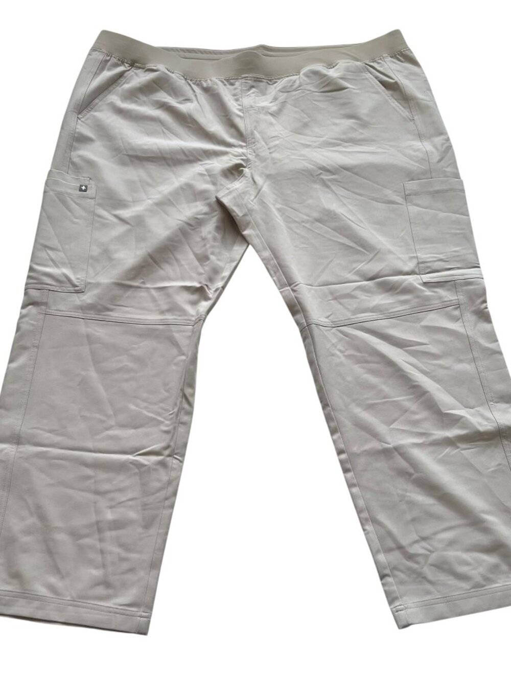 Figs Scrub pants Axim mens 5XLR khaki beige wide elastic waist pockets scrubs